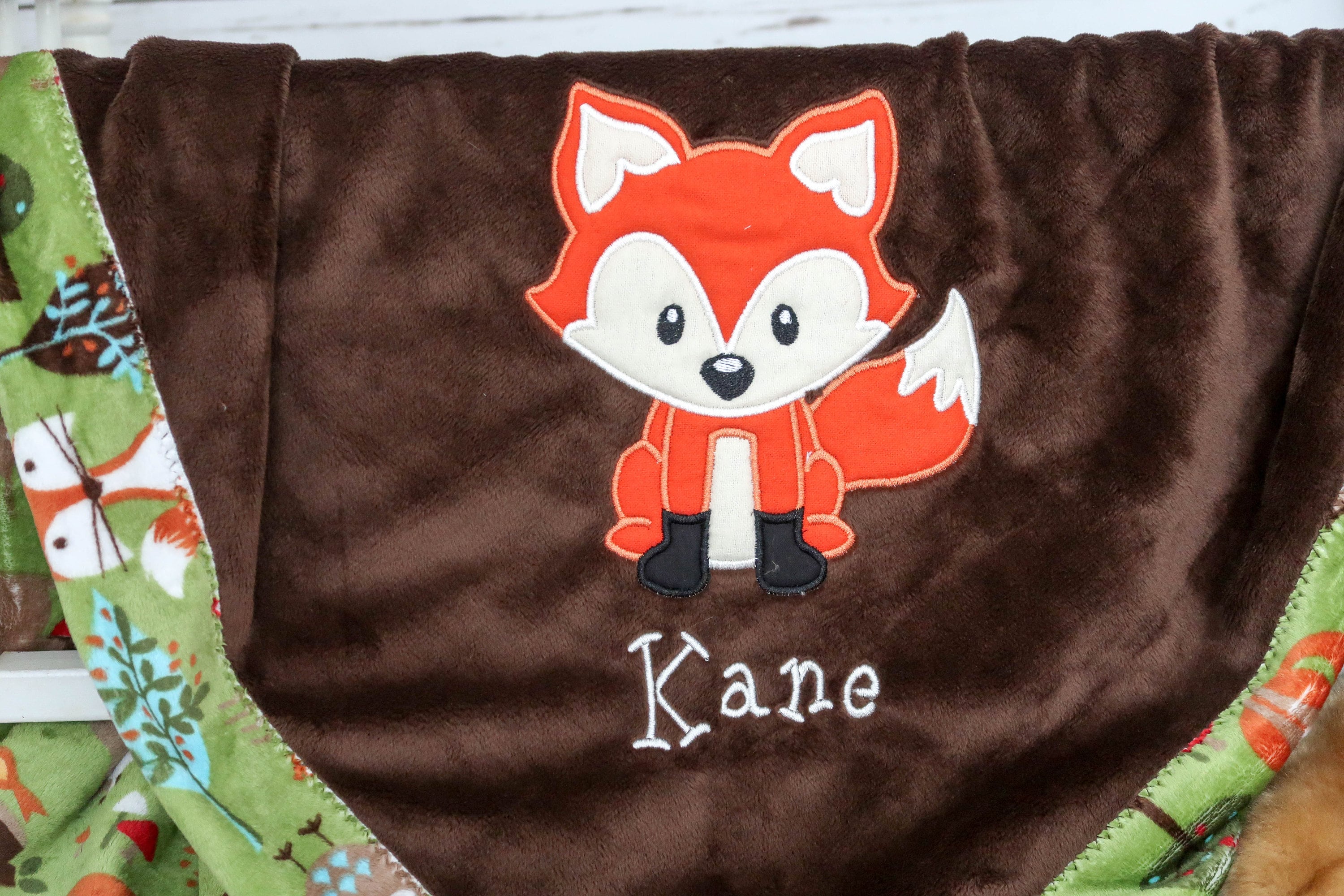 Fox Baby Blanket Fox Crib Bedding Personalized Baby Blanket Etsy