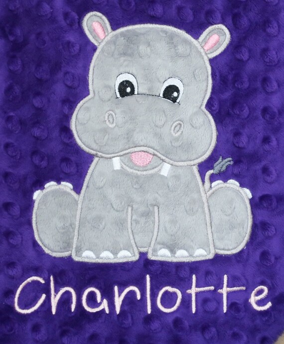 Hippo Crib Bedding Hippo Baby Blanket Girl Personalized Baby Etsy