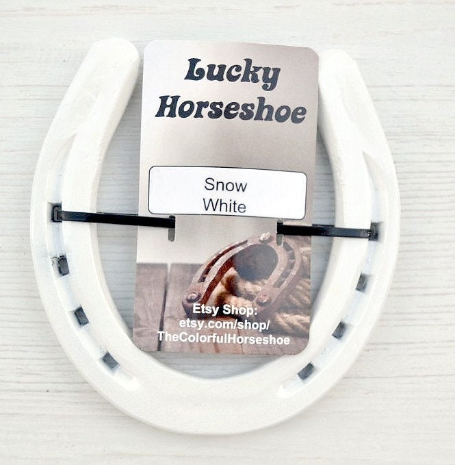 Powder Coated Horseshoe Painted Horseshoe White Horseshoe Etsy