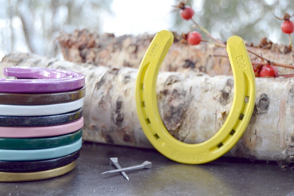 Powder Coated Horseshoe Painted Horseshoe Yellow Horseshoe Lucky