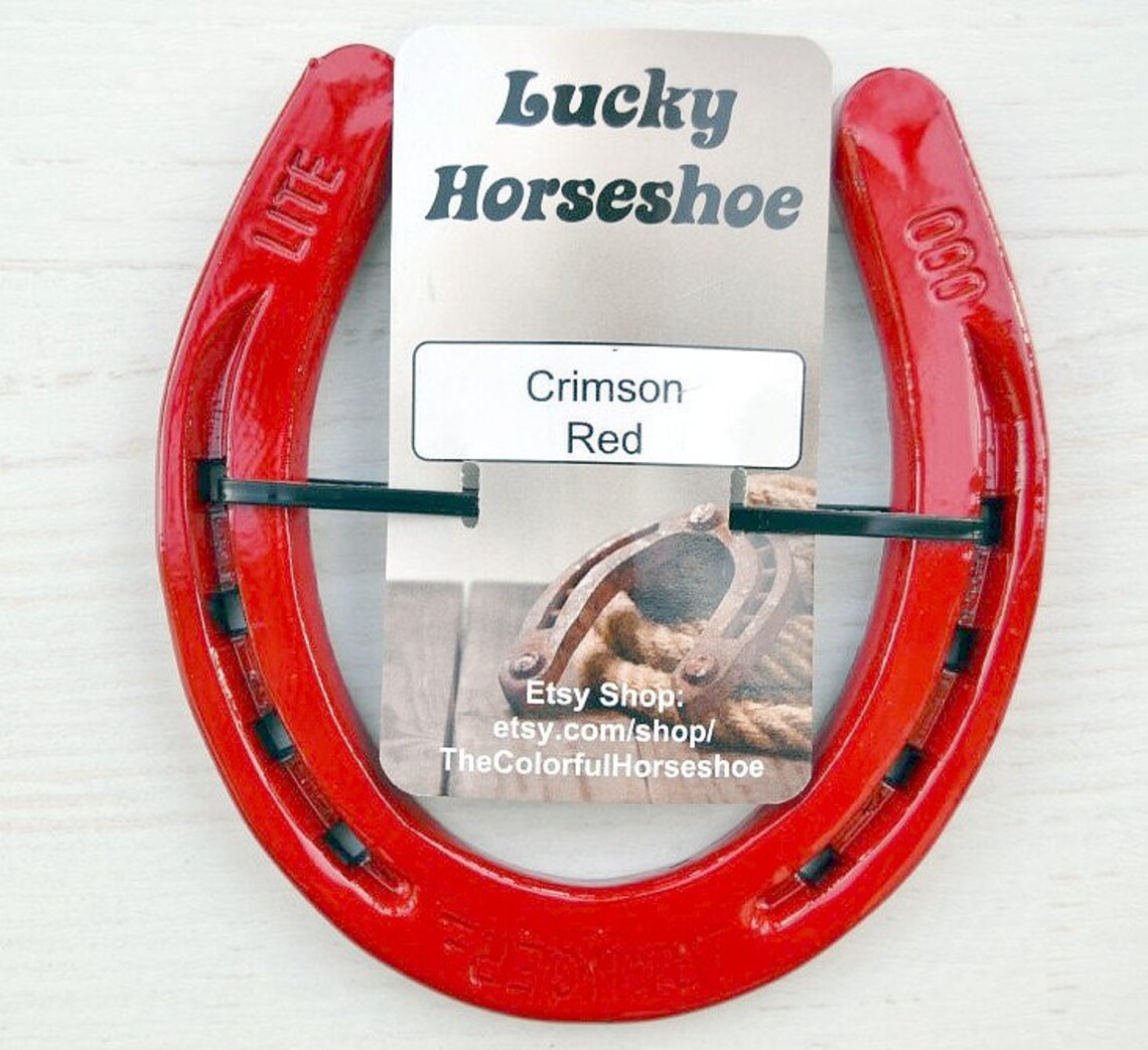 Powder Coated Horseshoe Crimson Red Painted Horseshoe Etsy UK