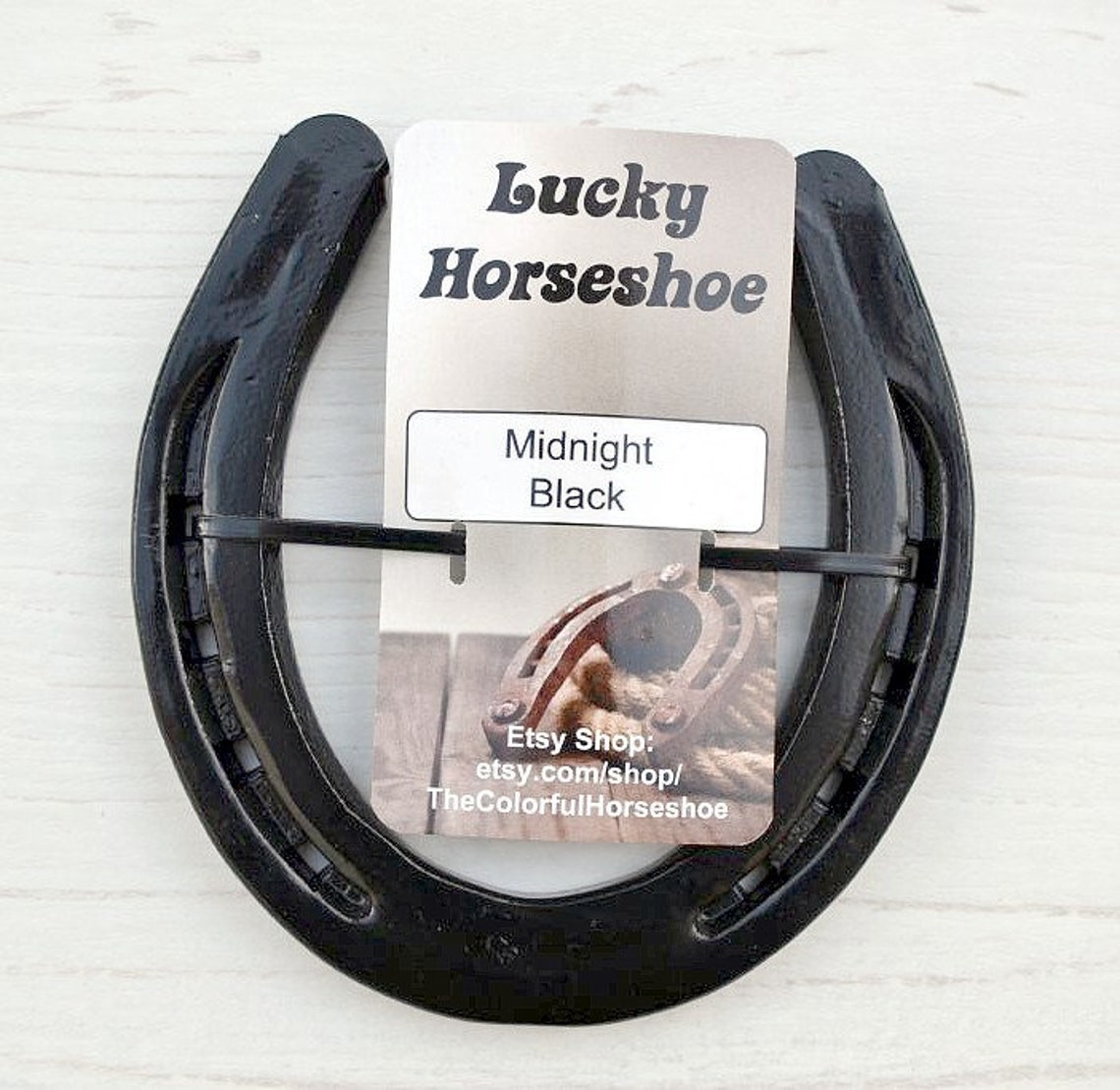 Powder Coated Horseshoe Black Horseshoe painted Horseshoe Lucky