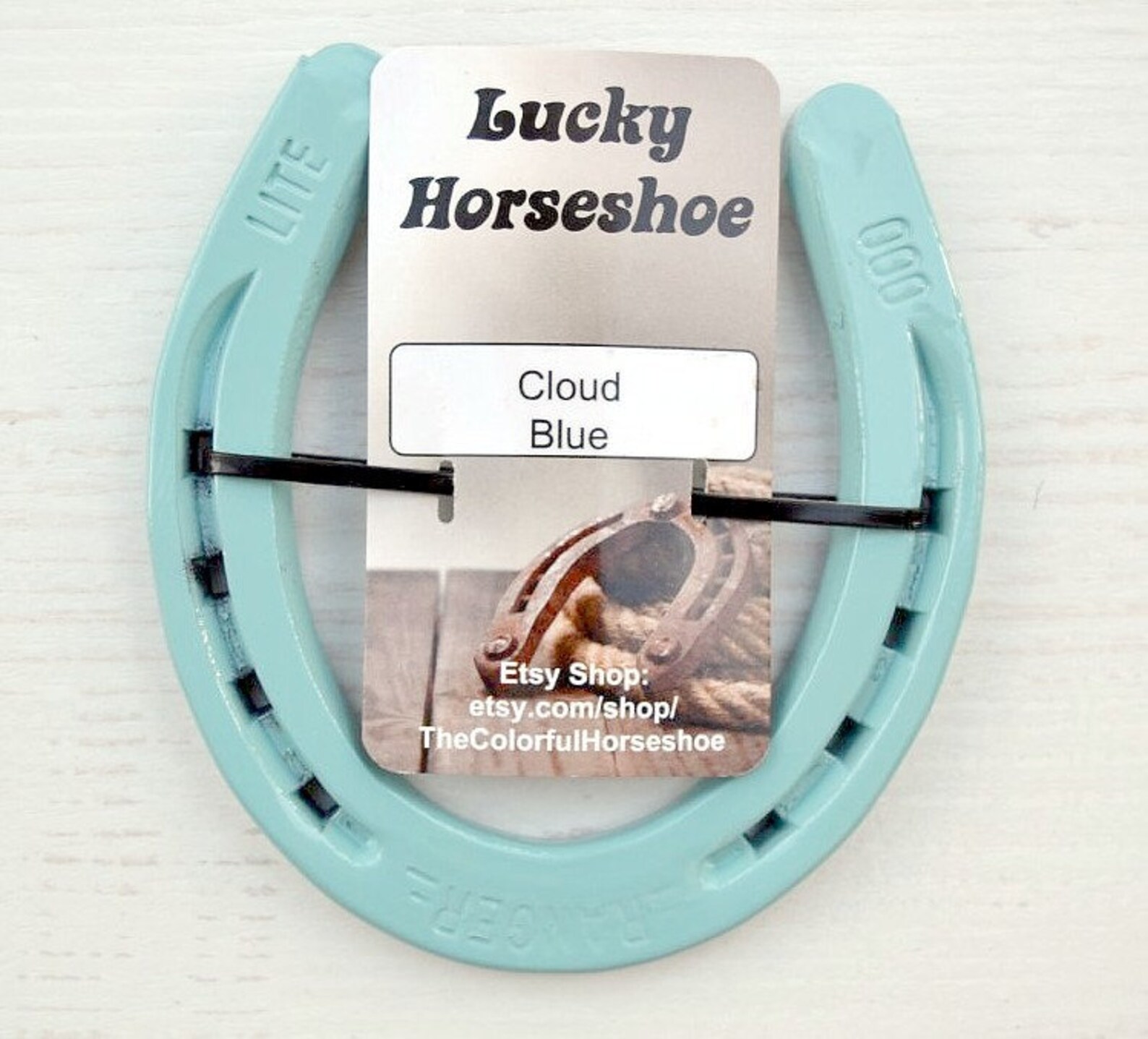 Powder Coated Horseshoe Cloud Blue Lucky Horseshoe Etsy Canada