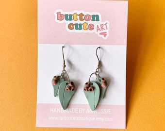 Gum Leaf Dangle Earrings | Jewellery Handmade in Australia | Gift Ideas for Her