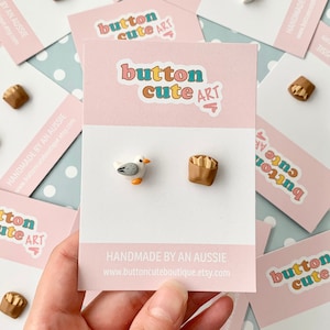 Seagull & Chippy Mismatched Stud Earrings