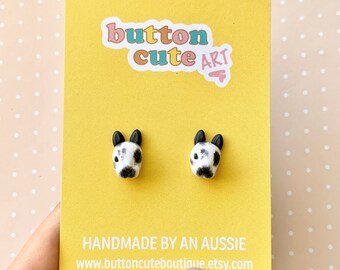 Dwarf Bunny Stud Earrings (Black & White) | Jewellery Handmade in Australia | Easter Gifts for Her