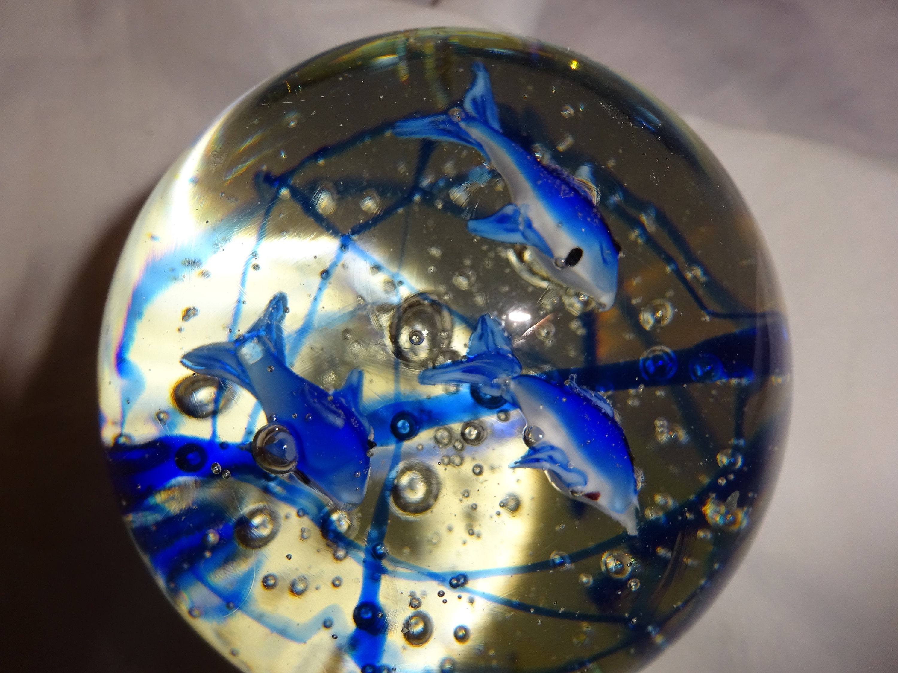 Glass DOLPHIN paperweight glass gifts dolphin gifts Etsy