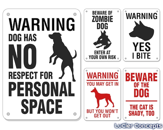 warning beware of dog sign