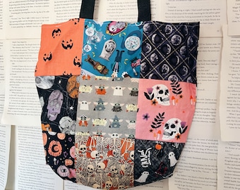 spooky quilted mini tote bag