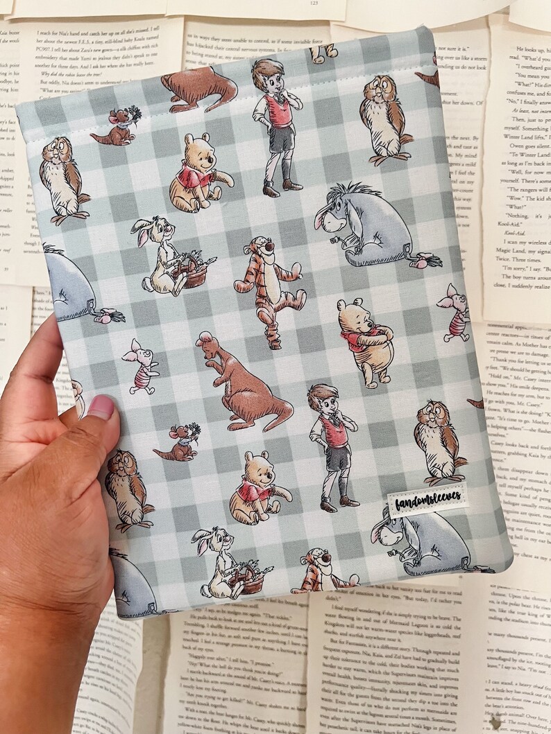 pooh & friends plaid book sleeve bookish accessories Disney book sleeves image 1