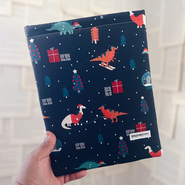 winter dinos book sleeve | winter book sleeve collection | christmas book sleeve | book sleeves