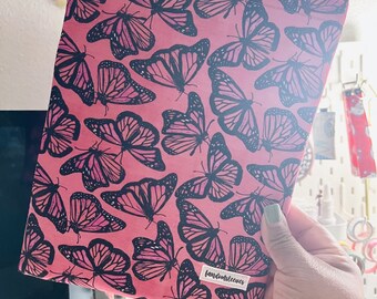 pink butterflies sleeve - multiple sizes