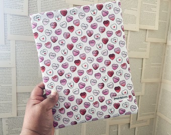 candy hearts book sleeve | book sleeves | bookish accessories | valentines day collection