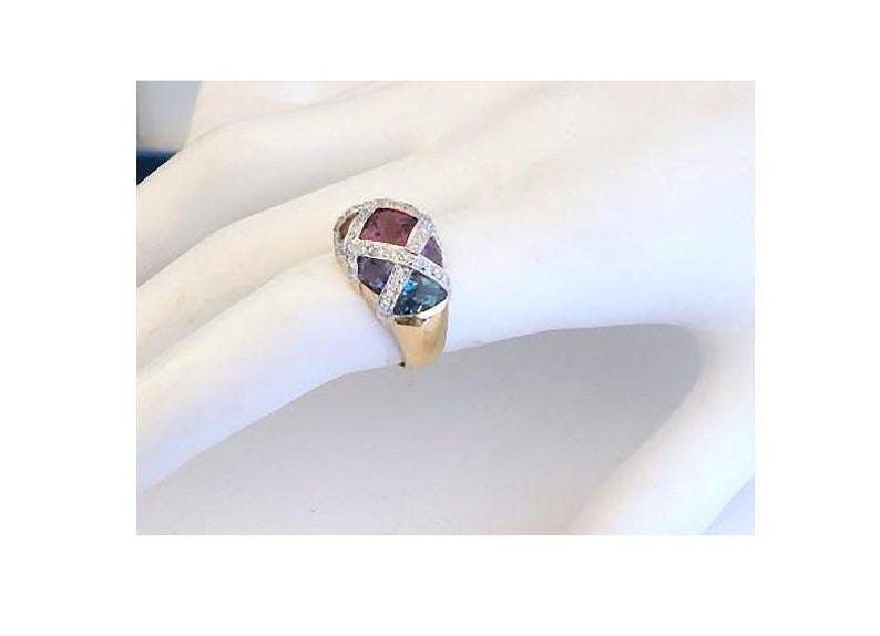 CLEARANCE MultiGem Diamond Ring 14k Yellow Gold 6 1/2. Reg 3999USD 50% off image 6