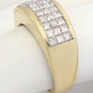 CLEARANCE Invisible Set Princess Cut Diamond Ring 14k Yellow Gold. Reg 6899USD 40% off afbeelding 5