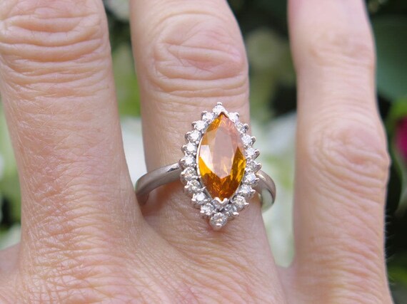 Natural orange sapphire best sale ring