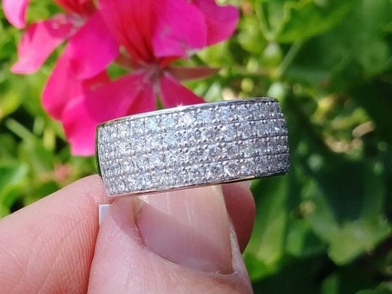4 row pave diamond cheap band