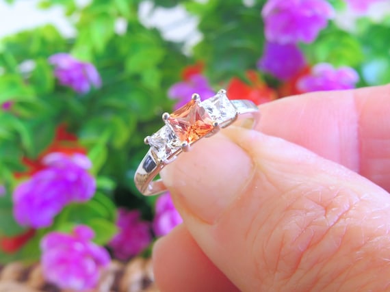Etsy white sapphire ring deals
