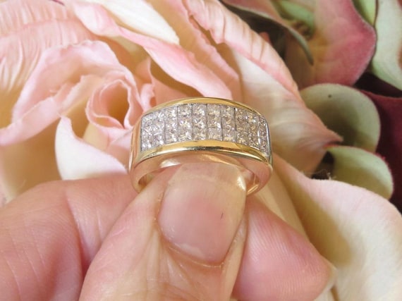 CLEARANCE  Invisible Set Princess Cut Diamond Ring 14k Yellow Gold. Reg 6899USD 40% off