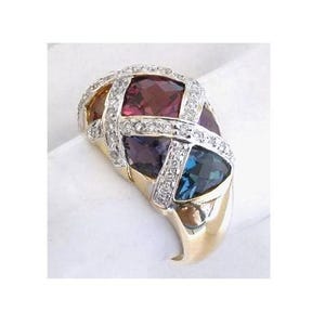 CLEARANCE MultiGem Diamond Ring 14k Yellow Gold 6 1/2. Reg 3999USD 50% off image 5