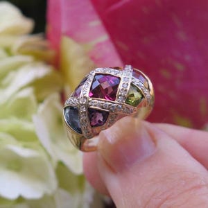 CLEARANCE MultiGem Diamond Ring 14k Yellow Gold 6 1/2. Reg 3999USD 50% off image 2
