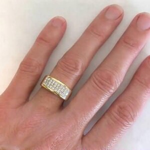 CLEARANCE Invisible Set Princess Cut Diamond Ring 14k Yellow Gold. Reg 6899USD 40% off afbeelding 6