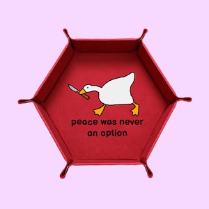 Peace Was Never An Option Dice Tray, Goose Dice Tray, Dungeons And Dragons Dice Tray, Collapsable Dice Tray Red
