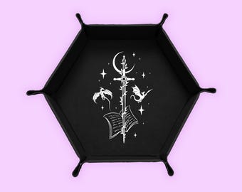 Sword and Dragons Dice Tray, DND Dice Tray, Dungeons And Dragons Dice Tray, Collapsable Dice Tray