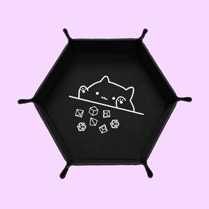 Cat Throwing Dice Dice Tray, DND Dice Tray, Dungeons And Dragons Dice Tray, Collapsable Dice Tray Black