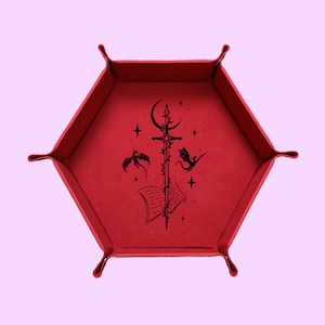 Sword and Dragons Dice Tray, DND Dice Tray, Dungeons And Dragons Dice Tray, Collapsable Dice Tray