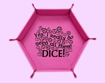 DND All These Dice Tray, DND Dice Tray, Dungeons And Dragons Dice Tray, Collapsable Dice Tray