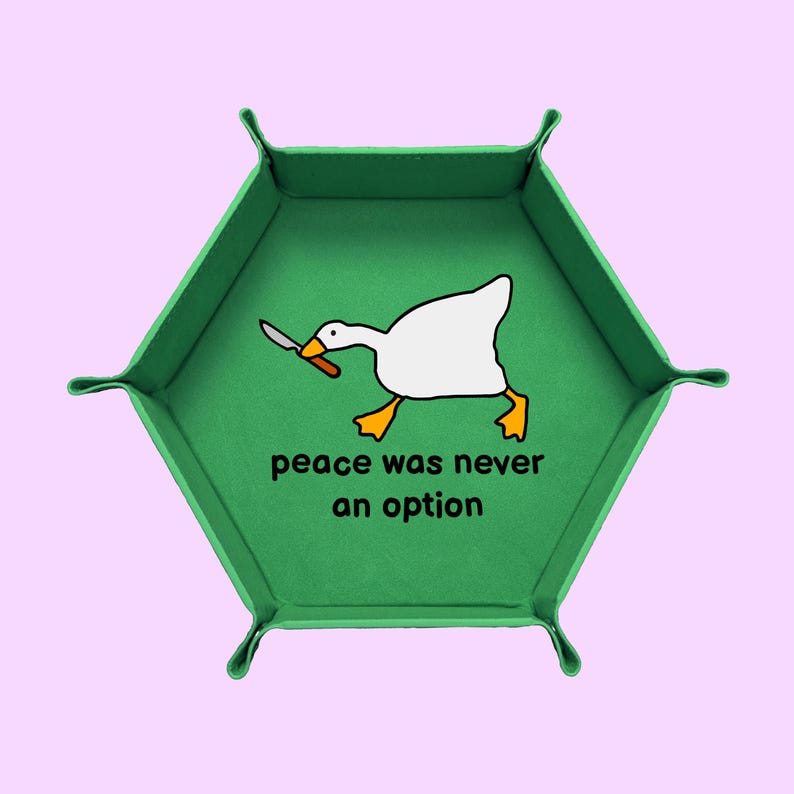 Peace Was Never An Option Dice Tray, Goose Dice Tray, Dungeons And Dragons Dice Tray, Collapsable Dice Tray Green