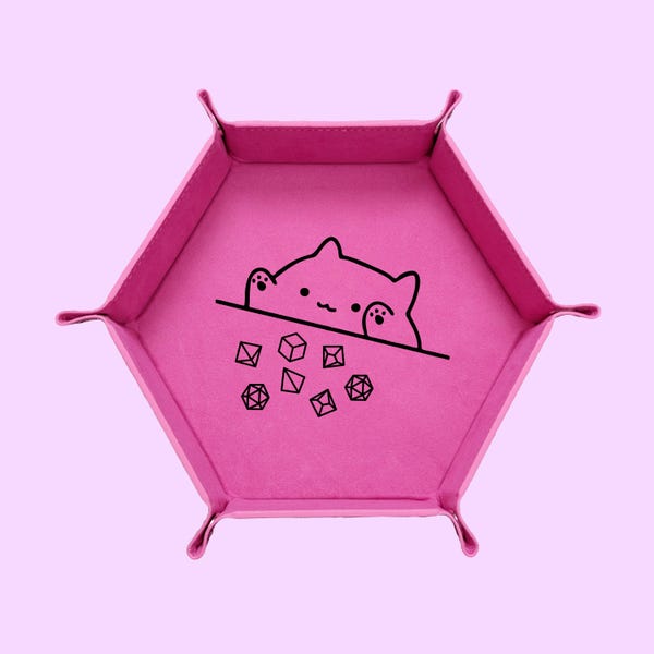 Cat Throwing Dice Dice Tray, DND Dice Tray, Dungeons And Dragons Dice Tray, Collapsable Dice Tray