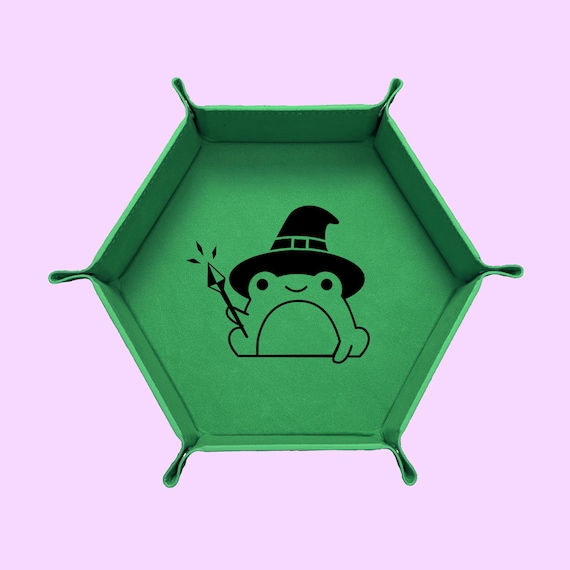 Cute Wizard Frog Dice Tray, DND Dice Tray, Dungeons And Dragons Dice Tray, Collapsable Dice Tray