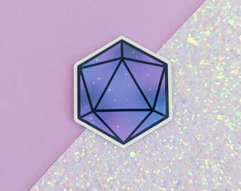 Galaxy D20 Vinyl Sticker, Dice Sticker, DND Sticker