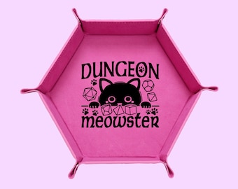 DND Dungeon Meowster Dice Tray, DND Dice Tray, Dungeons And Dragons Dice Tray, Collapsable Dice Tray