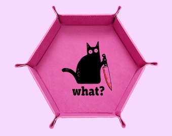What Cat Dice Tray, Murder Cat Dice Tray, DND Dice Tray, Dungeons And Dragons Dice Tray, Collapsable Dice Tray