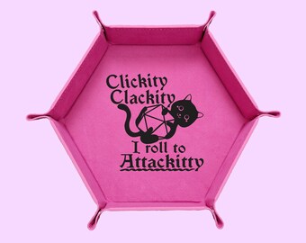 DND I Roll To Attackitty Dice Tray, DND Dice Tray, Dungeons And Dragons Dice Tray, Collapsable Dice Tray