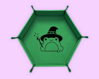 Cute Wizard Frog Dice Tray, DND Dice Tray, Dungeons And Dragons Dice Tray, Collapsable Dice Tray