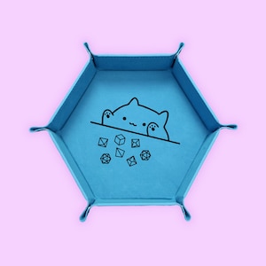 Cat Throwing Dice Dice Tray, DND Dice Tray, Dungeons And Dragons Dice Tray, Collapsable Dice Tray