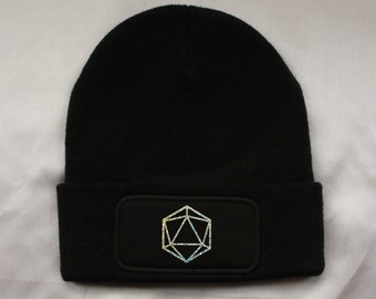 DND Holographic D20 Beanie, DND Beanie, Dungeons And Dragons Beanie, DND Hat