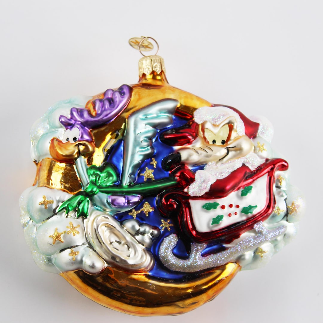 Radko Golden Rood Radko Warner Bros 2000 Wile E Coyote & Road Runner Sleigh Looney Tunes ...