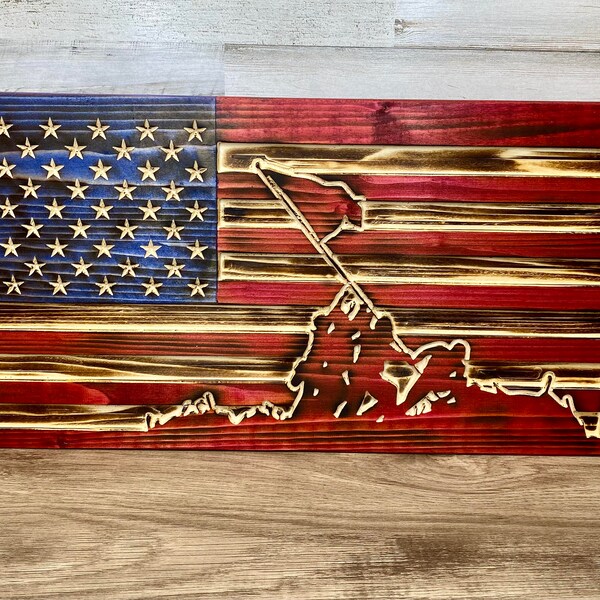 Wooden American Flag Wall Art Etsy