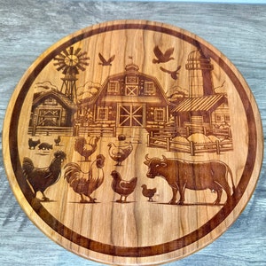 Lazy Susan, Laser engraved, Farmhouse, Home Decor, Wedding Gift, Serving Tray,Bridal Shower, Anniversary Gift, Centerpieces, Table Decor