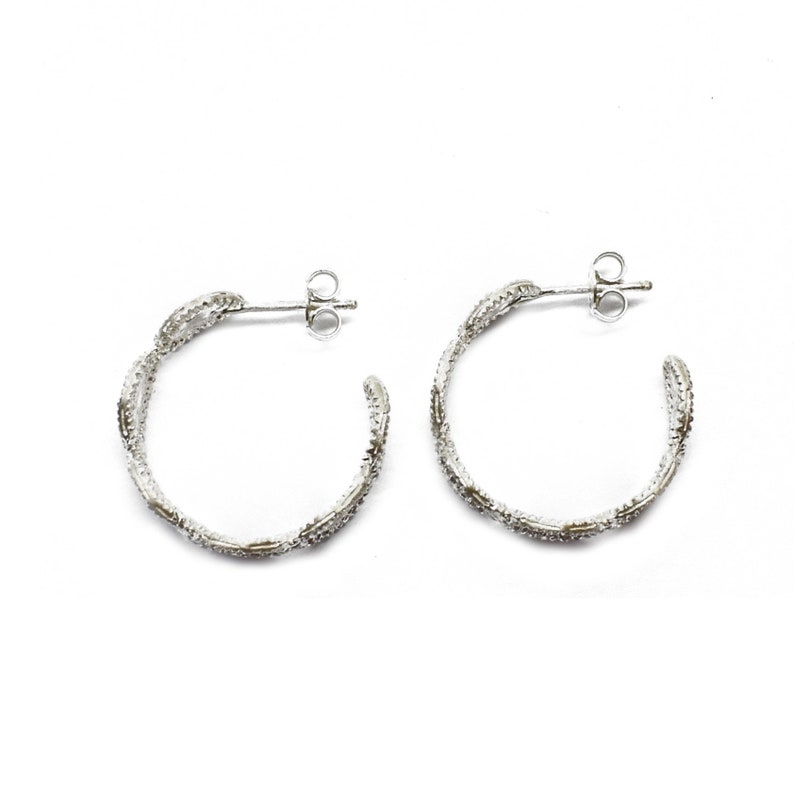 Tordylium Apulum Hoop Earrings, Sterling Silver Earrings, Handcrafted ...