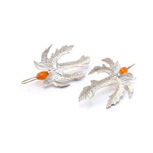 Fig leaf earrings, sterling silver earrings, handcrafted jewelry, nature-inspired earrings, botanical jewelry, special jewelry gift