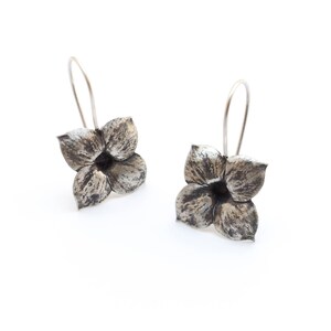 Kalanchoe flower earrings, sterling silver earrings, handcrafted jewelry, nature-inspired earrings, botanical jewelry, special jewelry gift