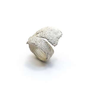 Olijfboomschorsring, sterling zilveren ring, handgemaakte sieraden, op de natuur geïnspireerde ring, botanische sieraden, speciaal sieradencadeau