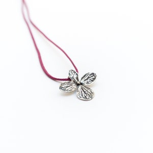 Hortensia  small flower pendant, sterling silver pendant, handcrafted jewelry, , botanical jewelry, special jewelry gift