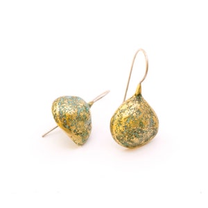 Dwerggranaatappeloorbellen, bronzen oorbellen, handgemaakte sieraden, op de natuur geïnspireerde oorbellen, botanische sieraden, speciaal sieradencadeau